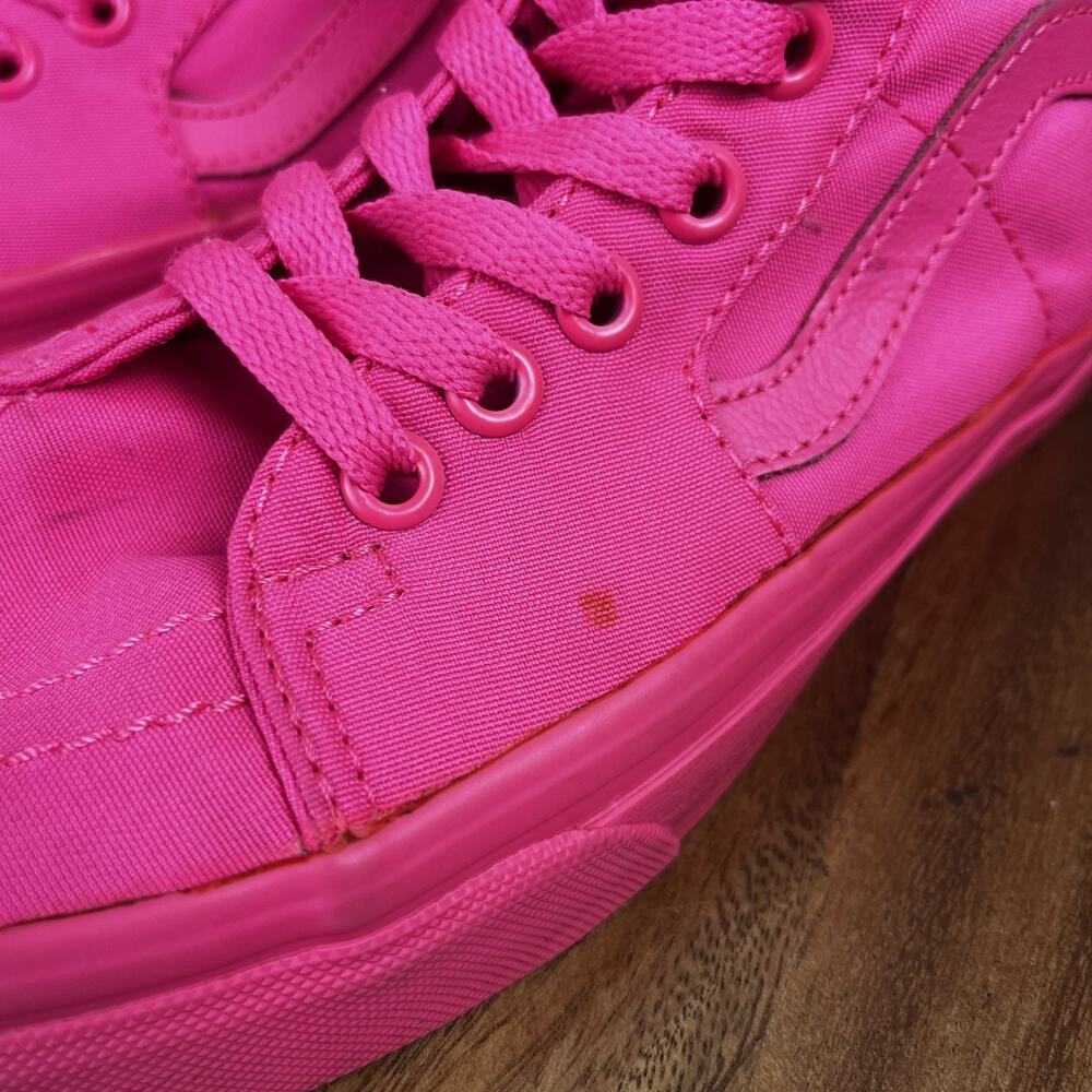 Vans Sk8-Hi Size Womens 6 / Mens 4.5 Hi Top NEON PINK Skate Shoes Sneakers - Picture 9 of 9